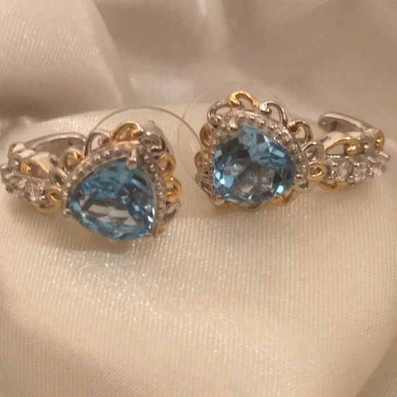 🦋Electric Blue Topaz Earrings🦋 - Picture 4 of 8